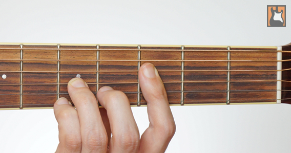 Accordo di FA7 con la chitarra